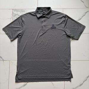 Peter Millar Summer Comfort Polo Shirt Size L Grey St Andrews Link Old Course
